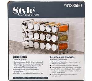 Style Selections Chrome Finish Spice Rack 18 Jars #4133550